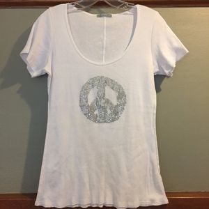 Molly & Millie Ribbed Knit Sparkle Peach Top